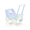 Wooden Doll Pram White-Blue -765