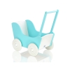 Wooden Doll Pram White- Turquoise