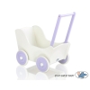 Wooden Doll pram White with Lilac