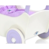 Wooden Doll pram White with Lilac Purple with White Dots Dolls Bedding