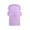 Wooden Doll pram White with Lilac Purple with White Dots Dolls Bedding