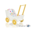 Wooden Doll pram White with Yellow -548