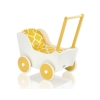 Wooden Doll pram White with Yellow -723