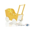 Wooden Doll pram White with Yellow -723