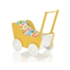 Wooden Doll pram White with Yellow -735