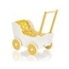 Wooden Doll pram White with Yellow -737