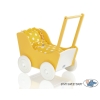 Wooden Doll pram White with Yellow Handmade -737