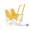 Wooden Doll pram White Yellow