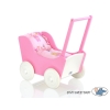 Wooden Doll Stroller Fuchsia-White -558