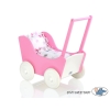 Wooden Doll Stroller Fuchsia-White -764