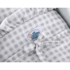 Wooden Doll Stroller Gray-White White Gray Checkered
