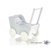 Wooden Doll Stroller Gray-White White Gray Checkered