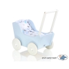 Wooden Doll Stroller Pram Blue -765