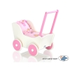 Wooden Doll Stroller White-Fuchsia -558