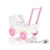 Wooden Doll Stroller White-Fuchsia -622