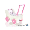 Wooden Doll Stroller White-Fuchsia -764