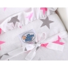 Wooden Doll Stroller White-Fuchsia -764