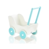 Wooden Doll Stroller White with Turquoise