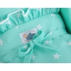 Wooden pram for Dolls with Bedding Set Mint White -717