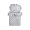 Wooden pram White with Gray Bedding Set White Dots on Gray