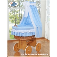 Moses Baskets - Wicker drape crib - big wheels