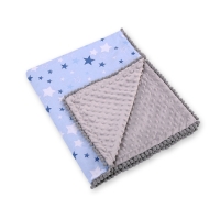 Double-sided blanket minky with pompons