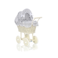 Cream Wicker Dolls Prams