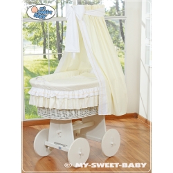Moses Baskets drape crib - big wheels