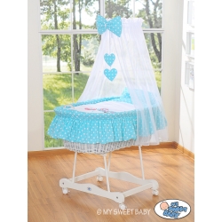 Moses Baskets with drape - small wheels