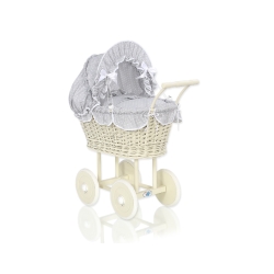 Cream Wicker Dolls Prams