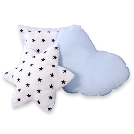 3pcs pillow set - Black Stars/blue