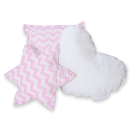 3pcs pillow set - Chevron pink