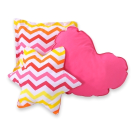 3pcs pillow set - Chevron pink-gelb