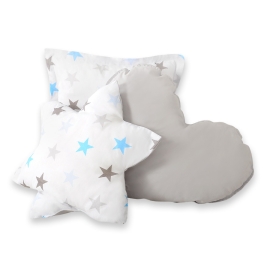3pcs pillow set - Gray-blue stars/Gray