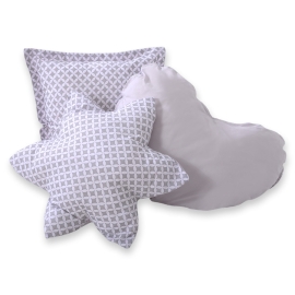 3pcs pillow set - Gray flowers