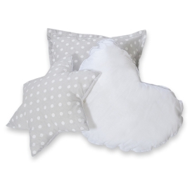 3pcs pillow set - white dots on Gray