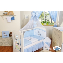 Baby Bed Canopy made of tulle- Donkey Luca blue