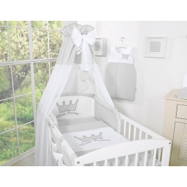 Baby Bed Canopy made of tulle- Little Prince/Princess gray