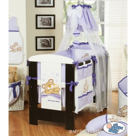 Baby Bed Canopy made of tulle- Teddy Bear Barnaba lilac