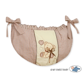 Baby bed Toys bag- Teddy bear with bow brown