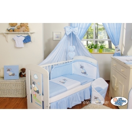 Baby Bedding set 5-pcs- with canopy- Donkey Luca blue