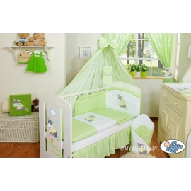 Baby Bedding set 5-pcs- with canopy- Donkey Luca green