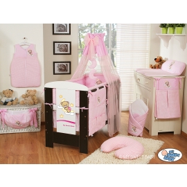Baby Bedding set 5-pcs- with canopy (L60)- Good night pink