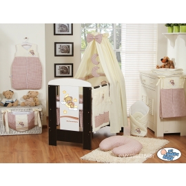Baby Bedding set 5-pcs- with canopy (S60)- Good night brown