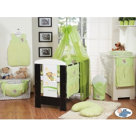 Baby Bedding set 5-pcs- with canopy (S60)- Good night green