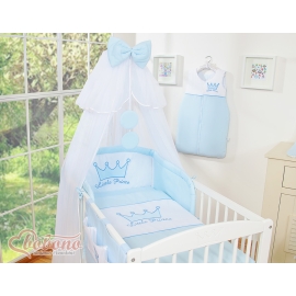 Baby Bedding Set for Boys 5pcs with mosquito-net- Little Prince/Princess blue