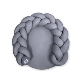 Baby braided knot donut pillow/ play mat 2 in 1 - anthrazit