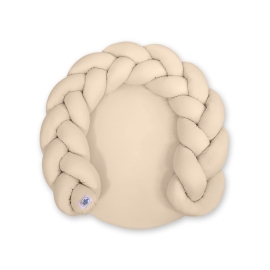 Baby braided knot donut pillow/ play mat 2 in 1 - beige