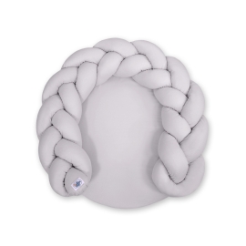 Baby braided knot donut pillow/ play mat 2 in 1 - gray