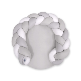 Baby braided knot donut pillow/ play mat 2 in 1 - white-gray